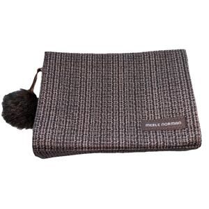 Merle Norman make up bag Brown with Brown Pouf 7" x 5 1/2"